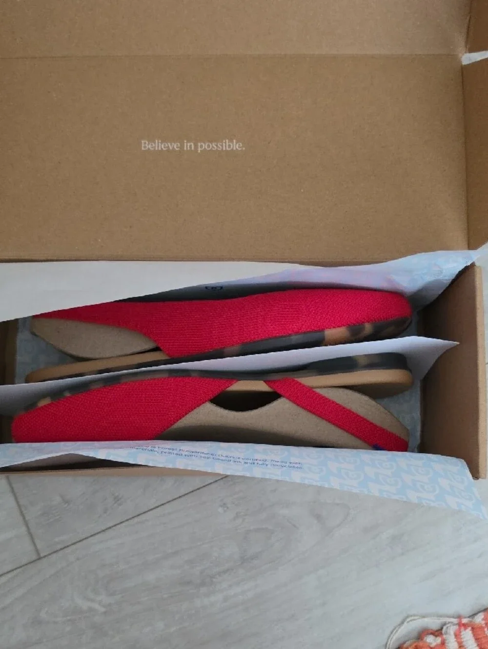 Rothy's Red Almond Slingback Flats